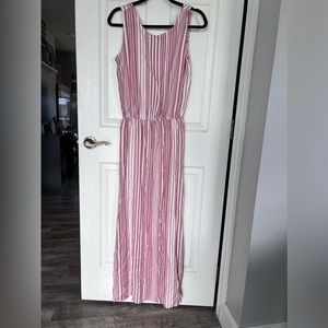 Lascana sleeveless pink and white stripe maxi dress NWT